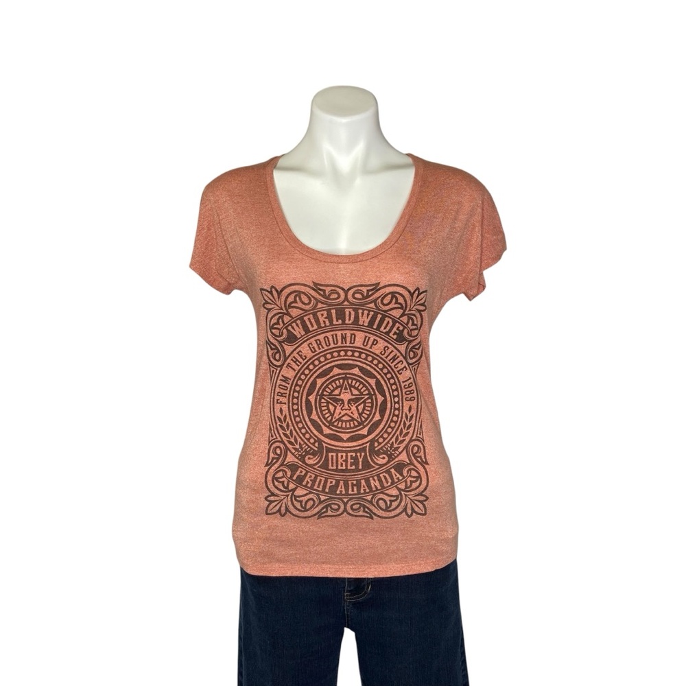OBEY Graphic Tee Short Sleeve Fitted Womens Small